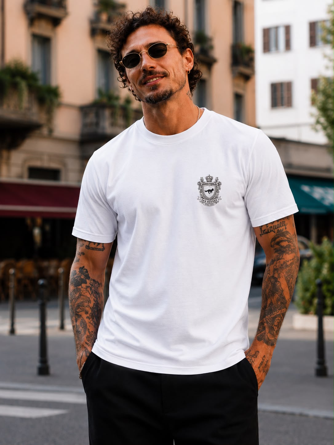 CAMISETA PREMIUM BRASÃO BRANCO SAN HERNAN