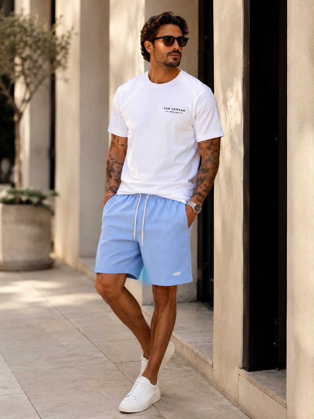 SHORT LINHO SAN HERNAN AZUL CLARO RAPOSA
