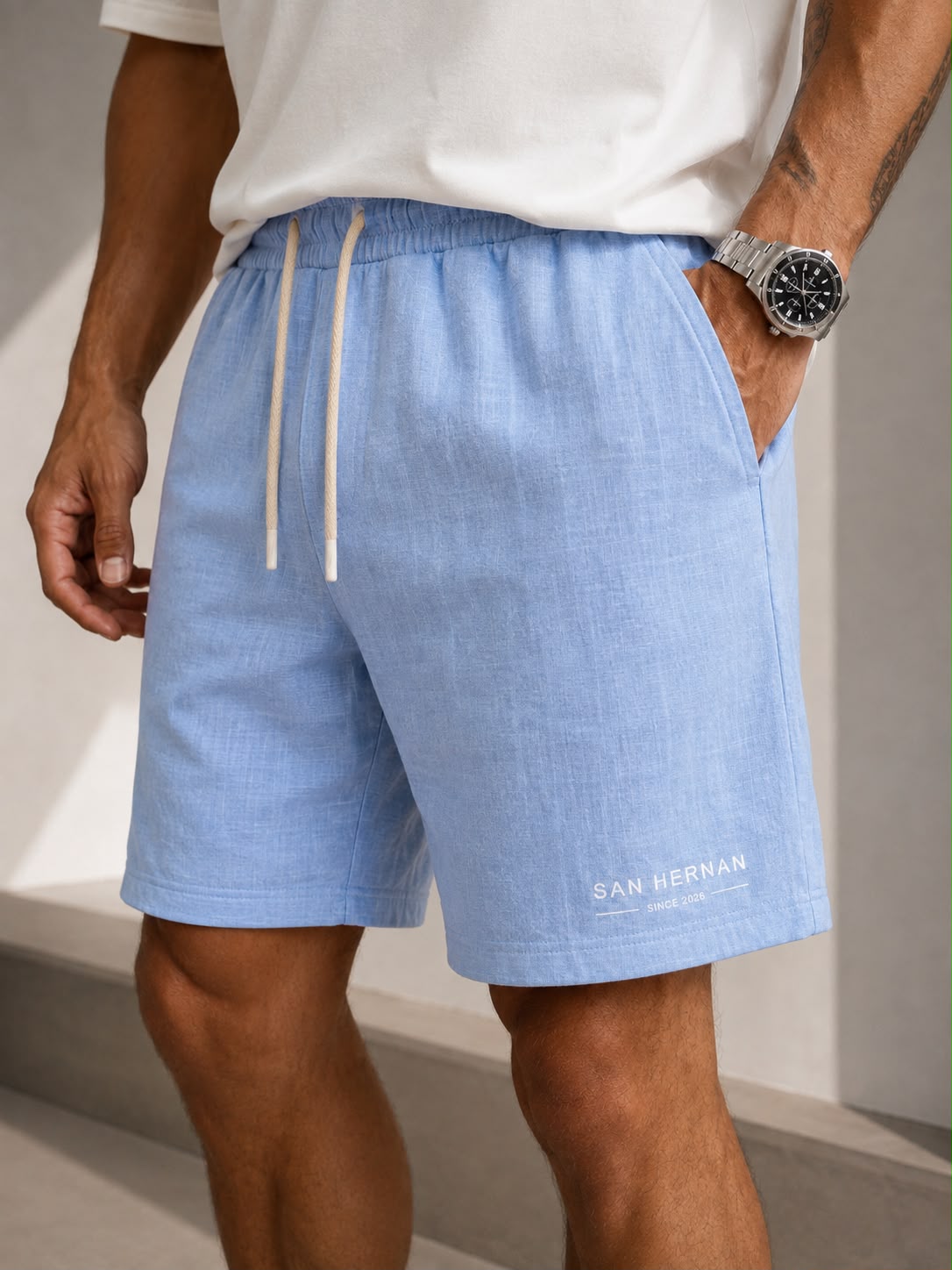 SHORT LINHO SAN HERNAN AZUL CLARO