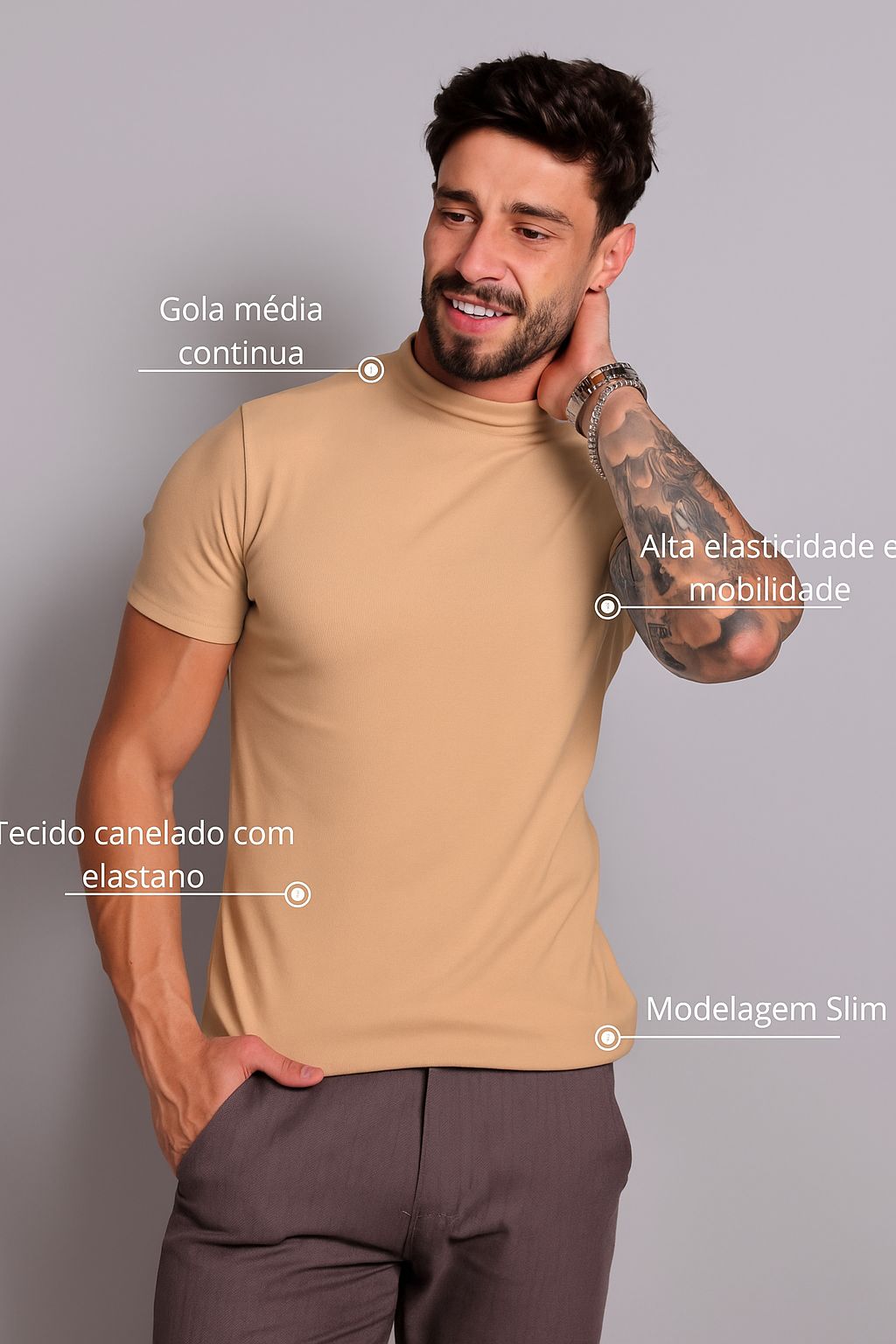 CAMISETA SLIM CANELADA AMERICANA