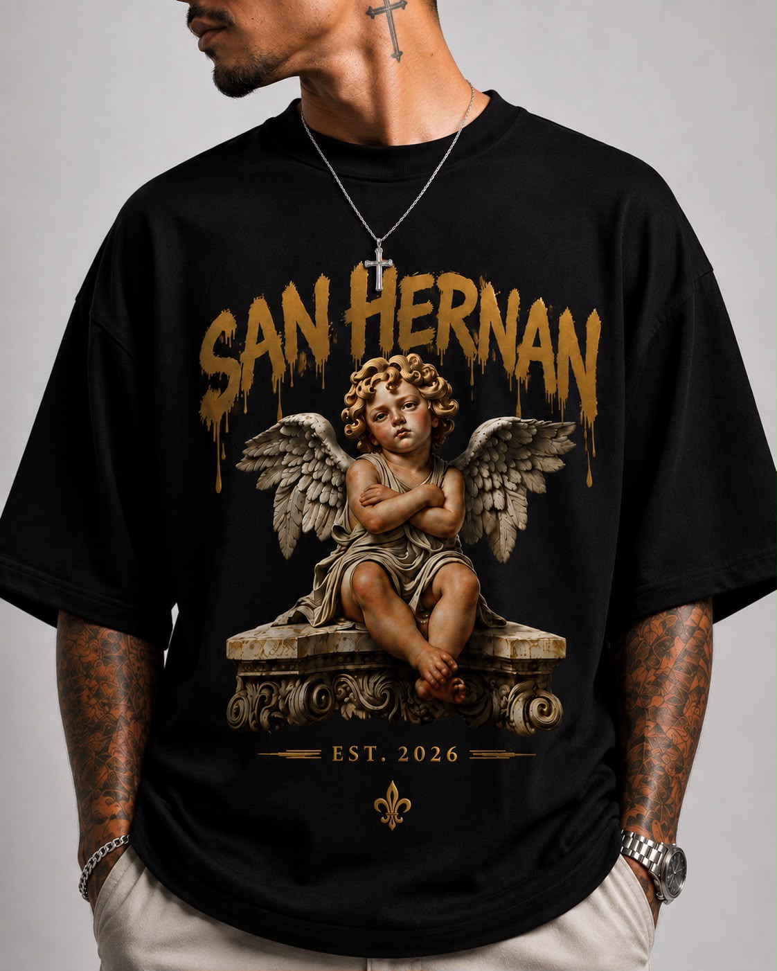 OVER PREMIUM  ANGEL TATUADO SAN HERNAN BLACK